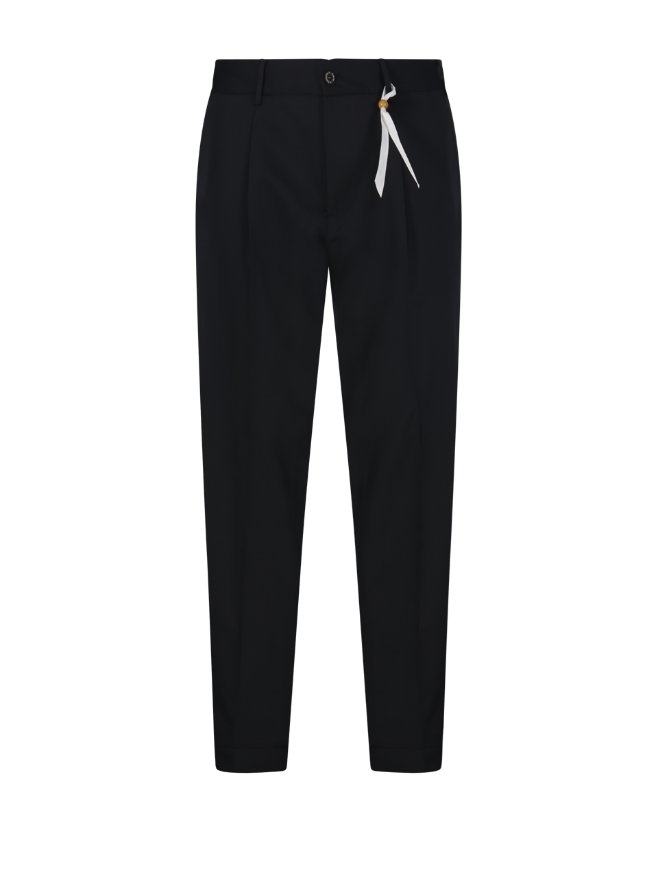 MEN SANTANIELLO BLACK POLYESTER IRNO PANTS