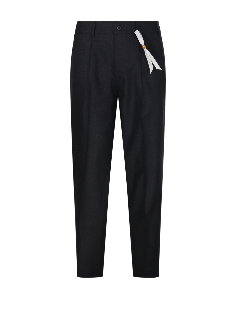 MEN SANTANIELLO DARK GREY POLYESTER IRNO PANTS