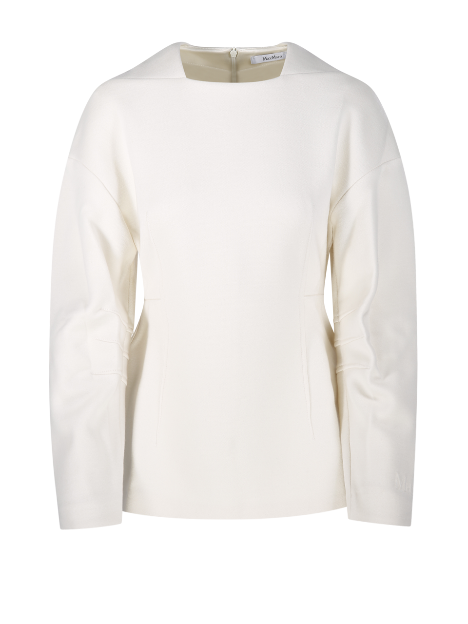 WOMAN MAXMARA PURE WHITE WOOL TRIESTE KNITTED BLOUSE