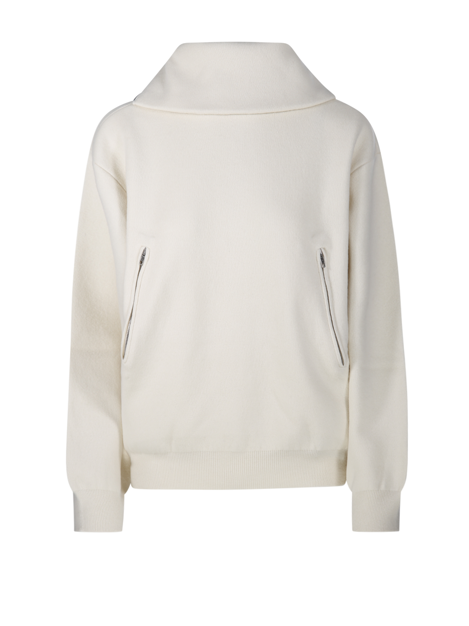 WOMAN BALENCIAGA WHITE WOOL BACK-TO-FRONT HIGH NECK SWEATER