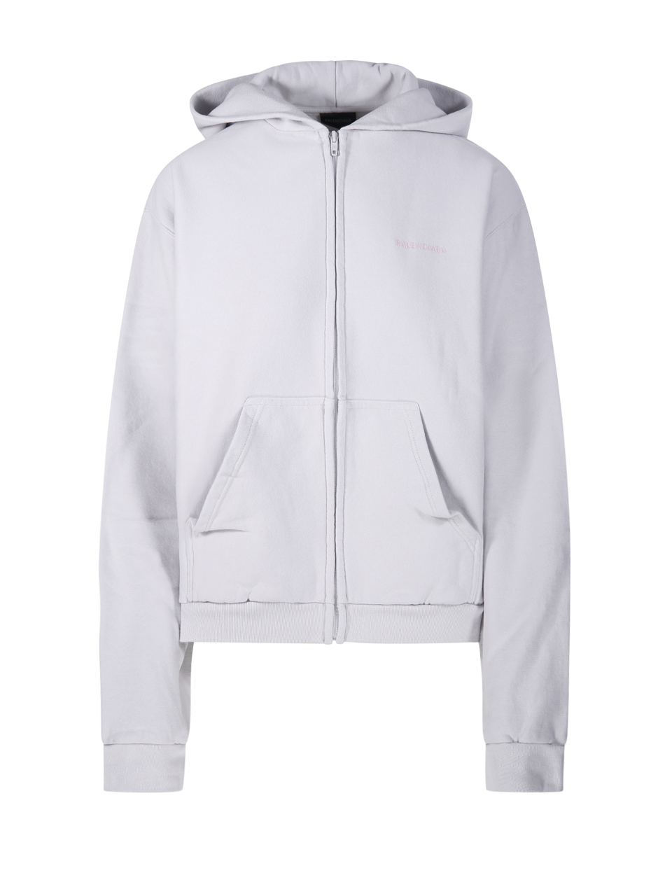 WOMAN BALENCIAGA WHITE COTTON ZIP-UP HOODIE SWEATSHIRT