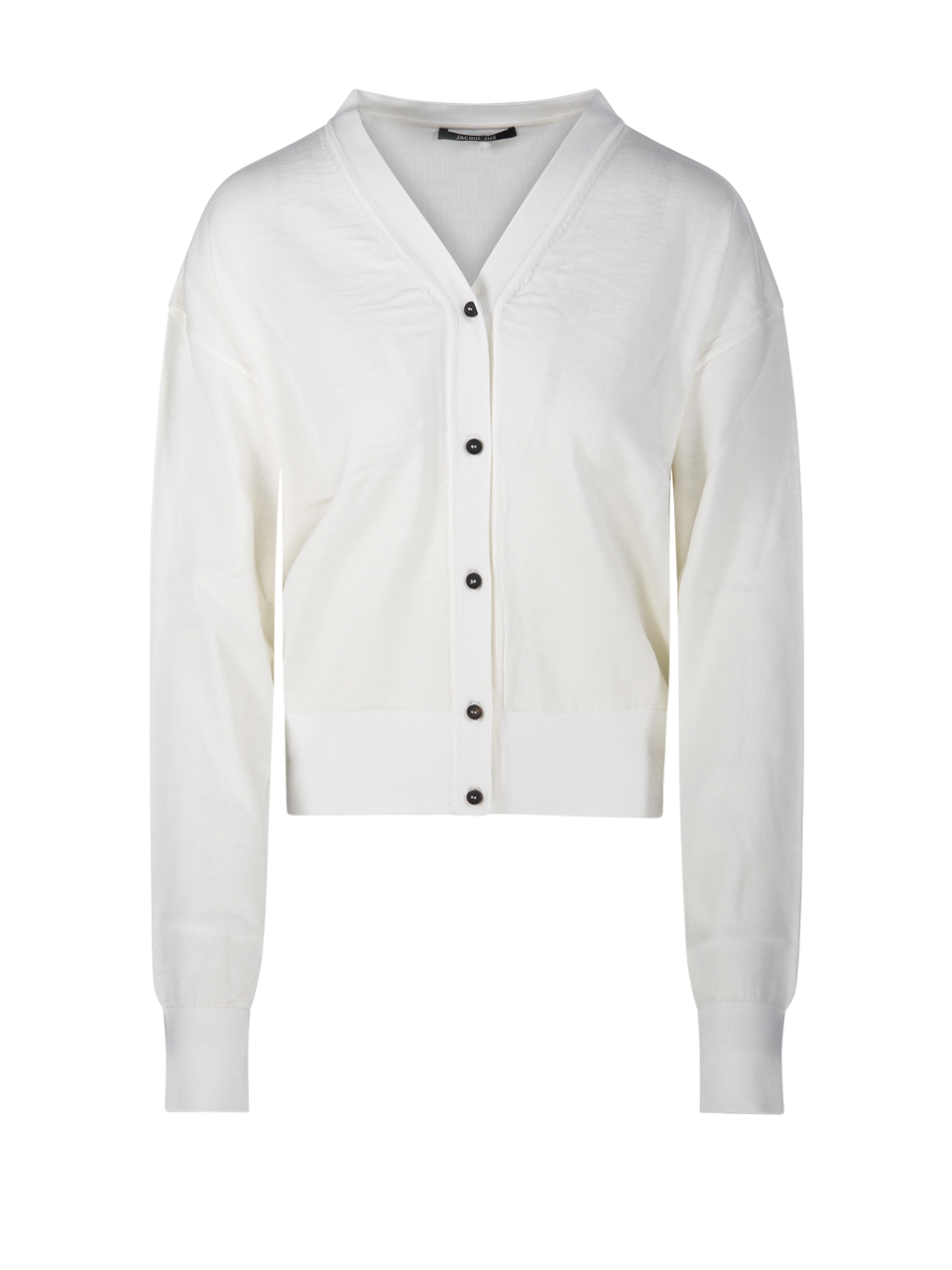 DONNA JACQUEMUS CARDIGAN BRODE IN LANA MERINO BIANCA