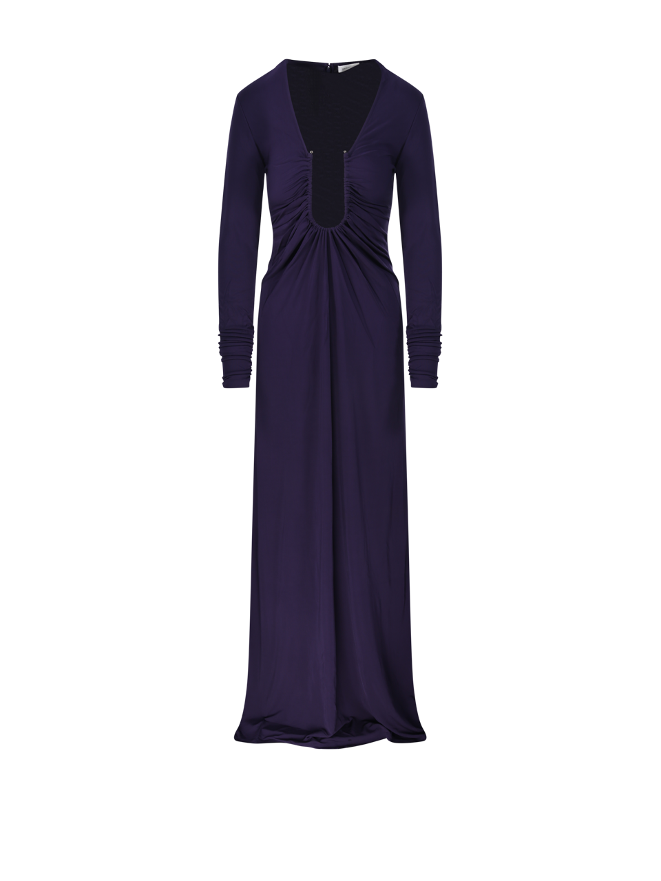 WOMAN CHRISTOPHER ESBER PURPLE VISCOSE ARCED PALM L/S DRESS