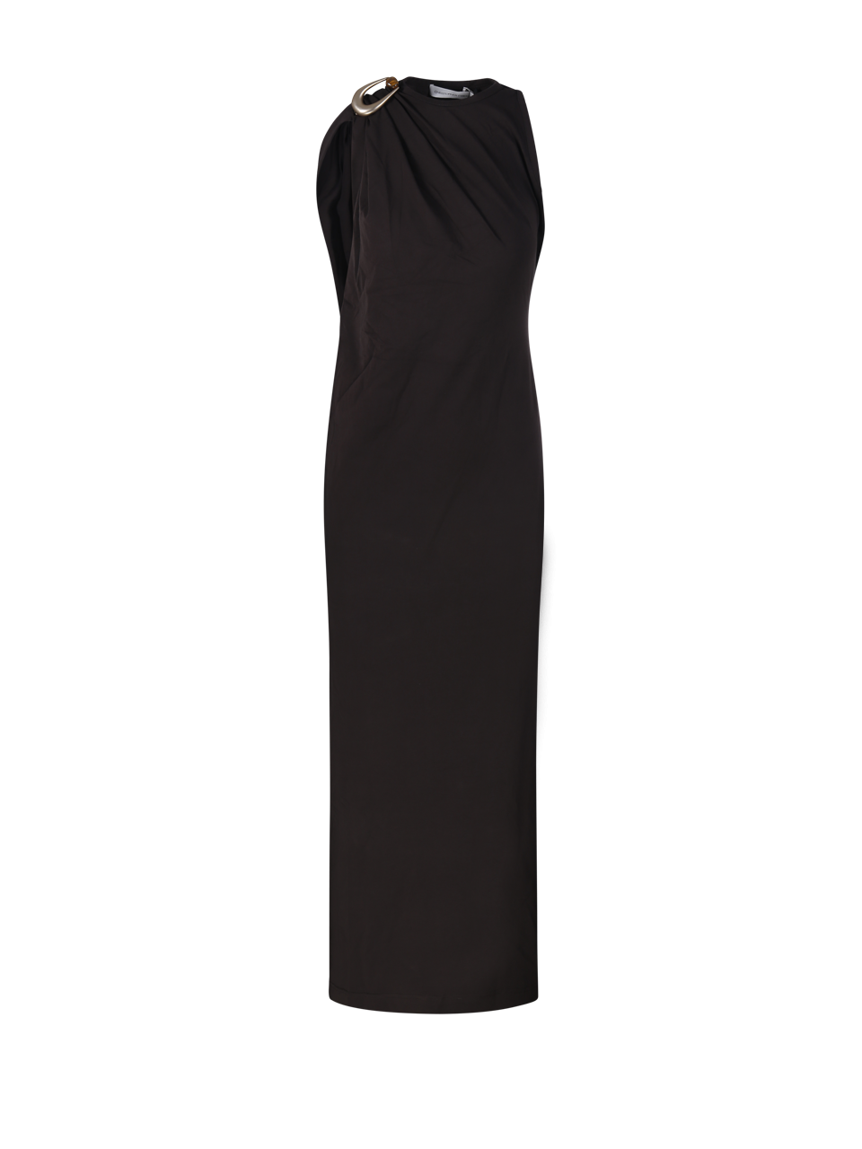 WOMAN CHRISTOPHER ESBER BROWN COTTON STONE PIN COLUMN TEE DRESS