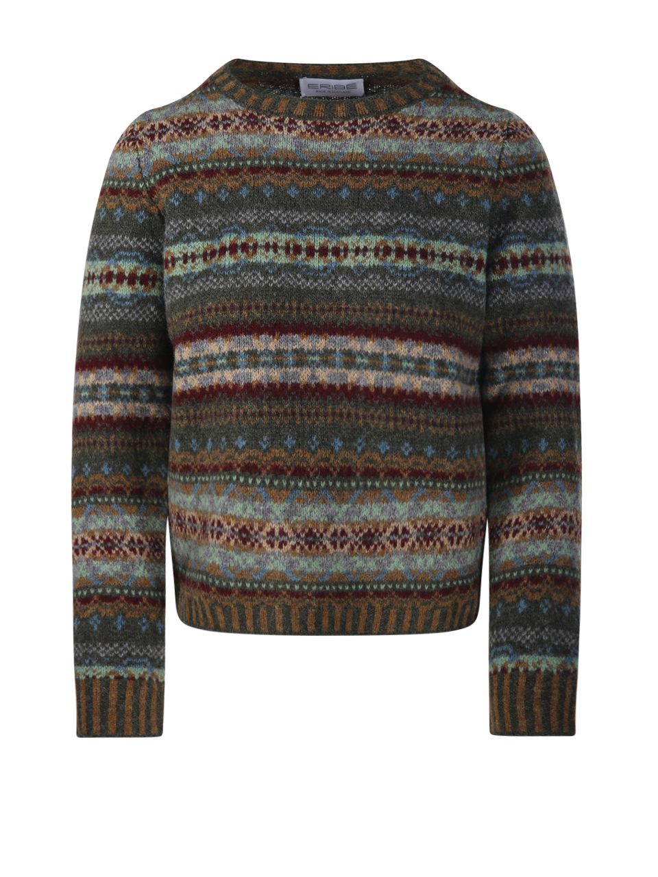 DONNA ERIBE' MAGLIONE WESTRAY IN SHETLAND MORBIDO MULTICOLORE