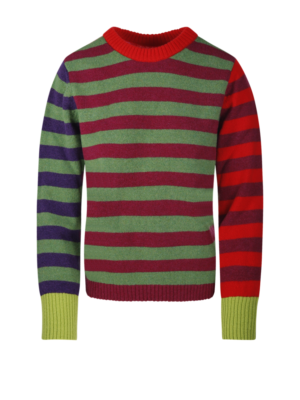 WOMAN ERIBE' MULTICOLOR LAMB WOOL STOBO STRIPE SWEATER REVERSIBLE