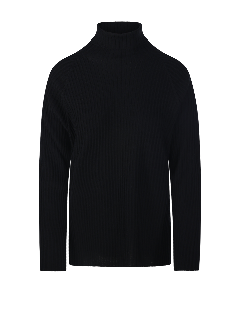 WOMAN CANCELLATO UNIFORM BLACK MERINO WOOL PULLOVER