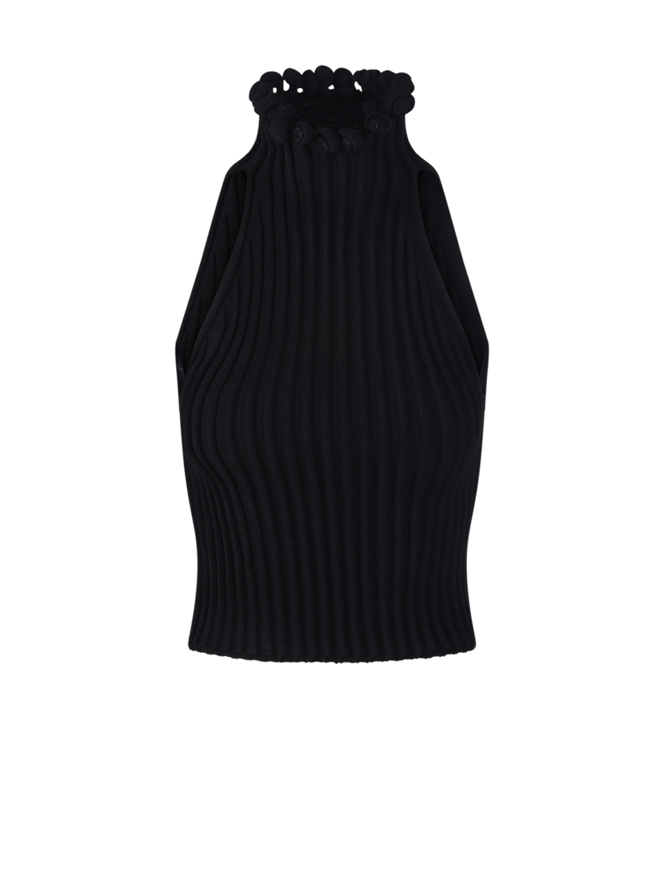 WOMAN ALAIA BLACK VISCOSE HALTER TOP