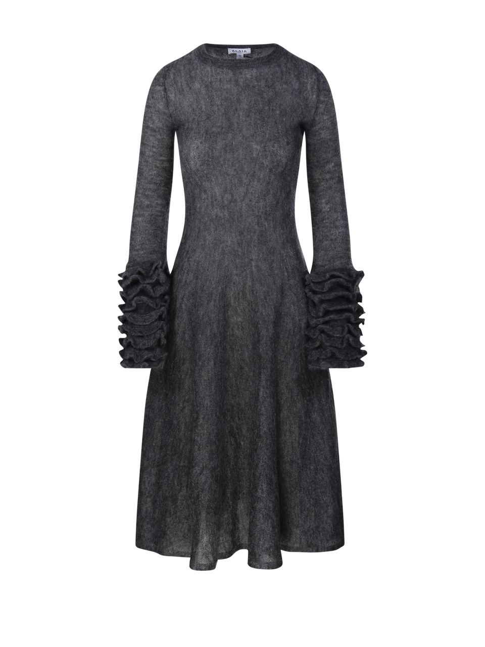 DONNA ALAIA ABITO FLARE  GRIGIO IN MOHAIR 