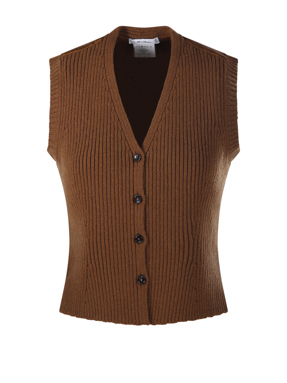 DONNA MAXMARA GILET MADRE DI LANA MARRONE  