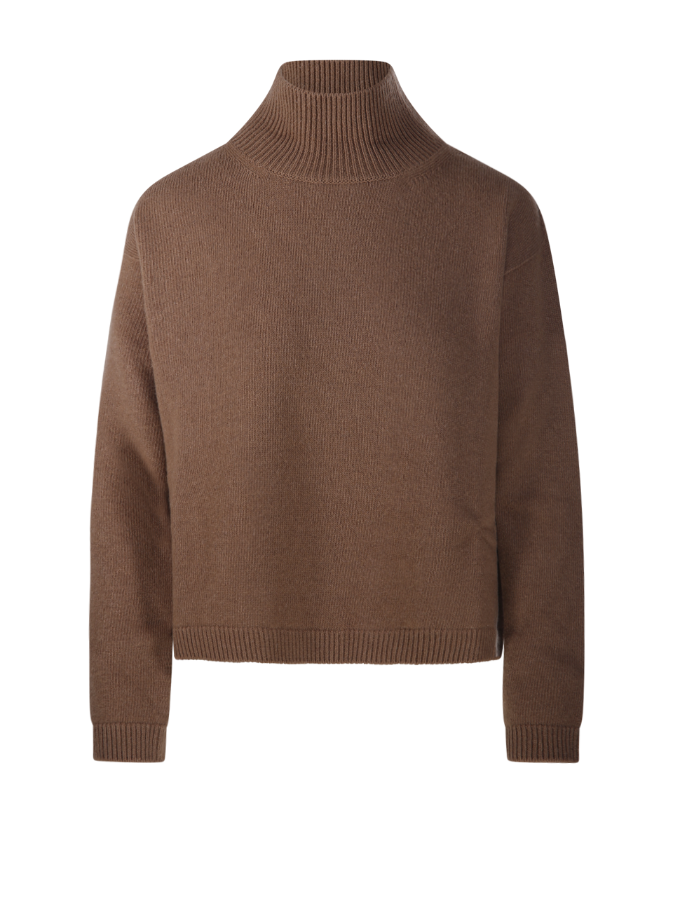 WOMAN MAXMARA S BROWN WOOL MATTEO TURTLE NECK SWEATER