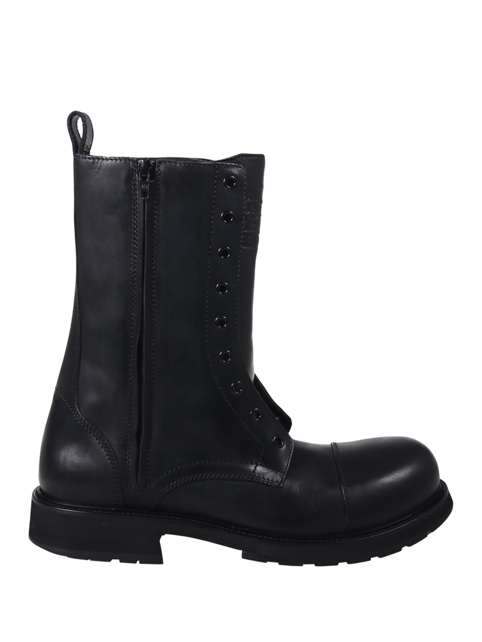 MEN BALENCIAGA BLACK BULL LEATHER TRUCK LACEUP BOOT