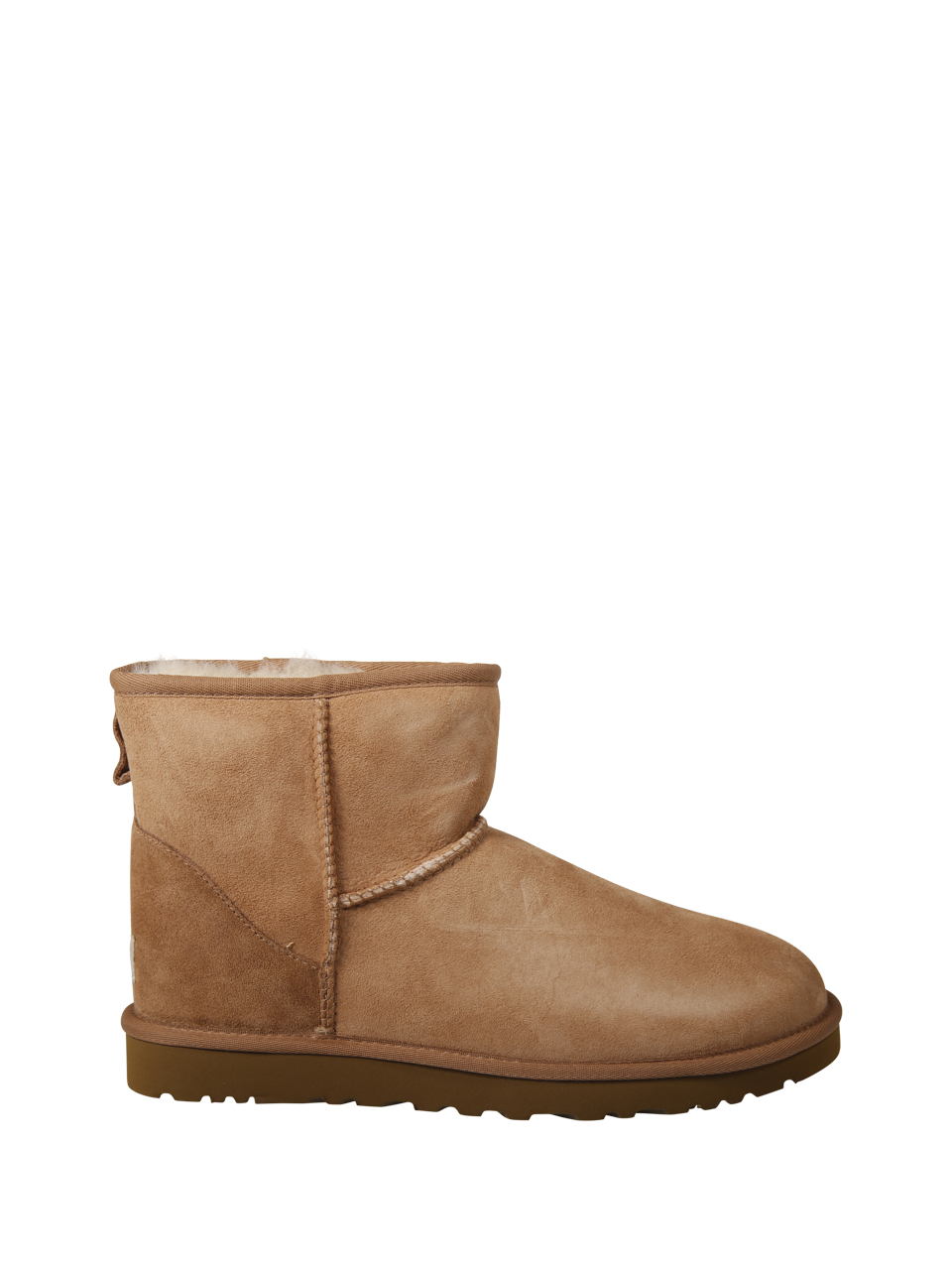 WOMAN UGG BROWN LEATHER M CLASSIC MINI BOOT