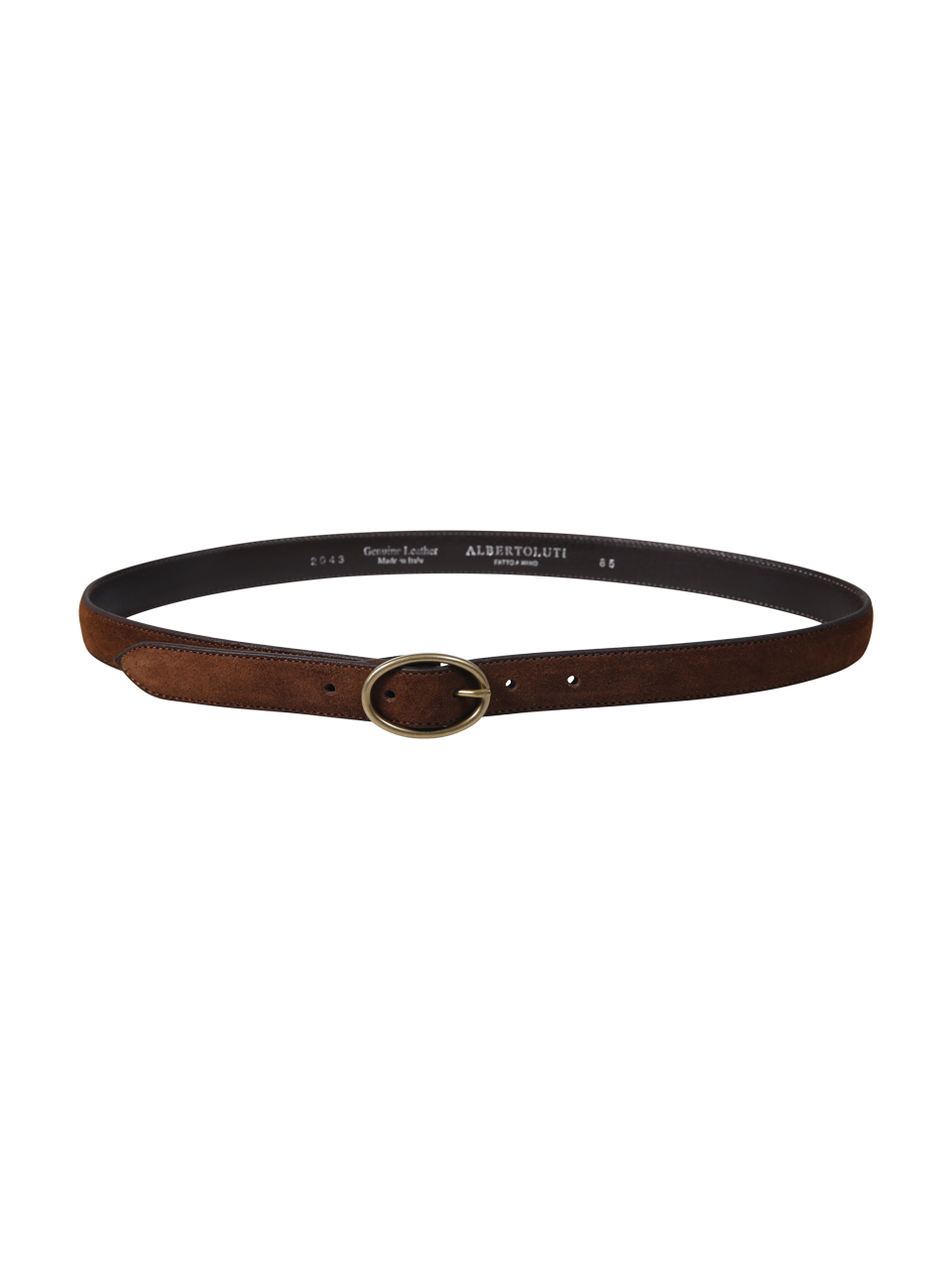 MEN ALBERTO LUTI BROWN SUEDE LEATHER BELT