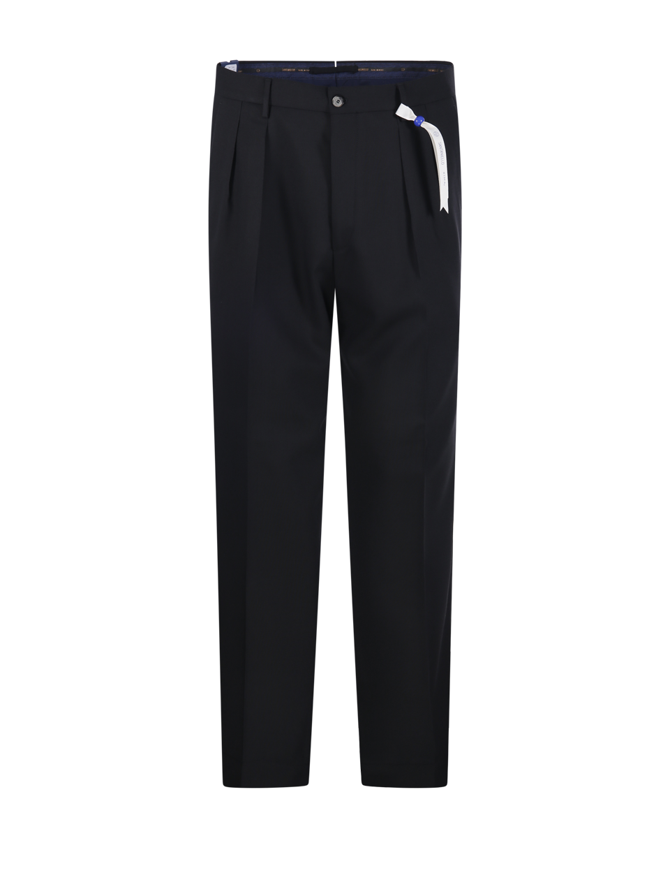 UOMO SANTANIELLO PANTALONI MIRO IN LANA NERA 