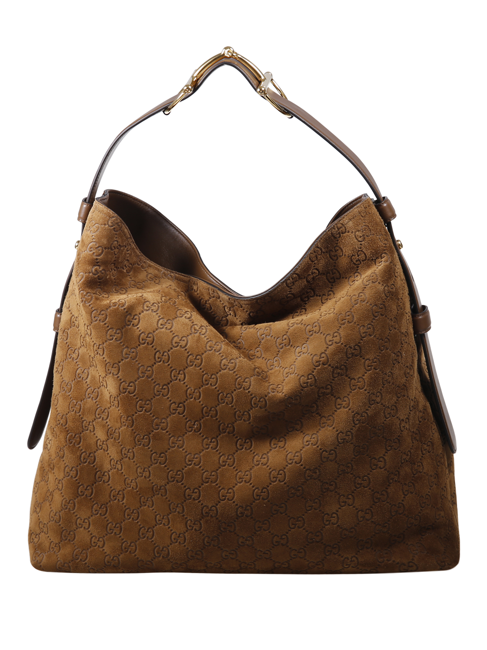 WOMAN GUCCI BROWN CALF SKIN HANDBAG G. MAXI HORSEBIT