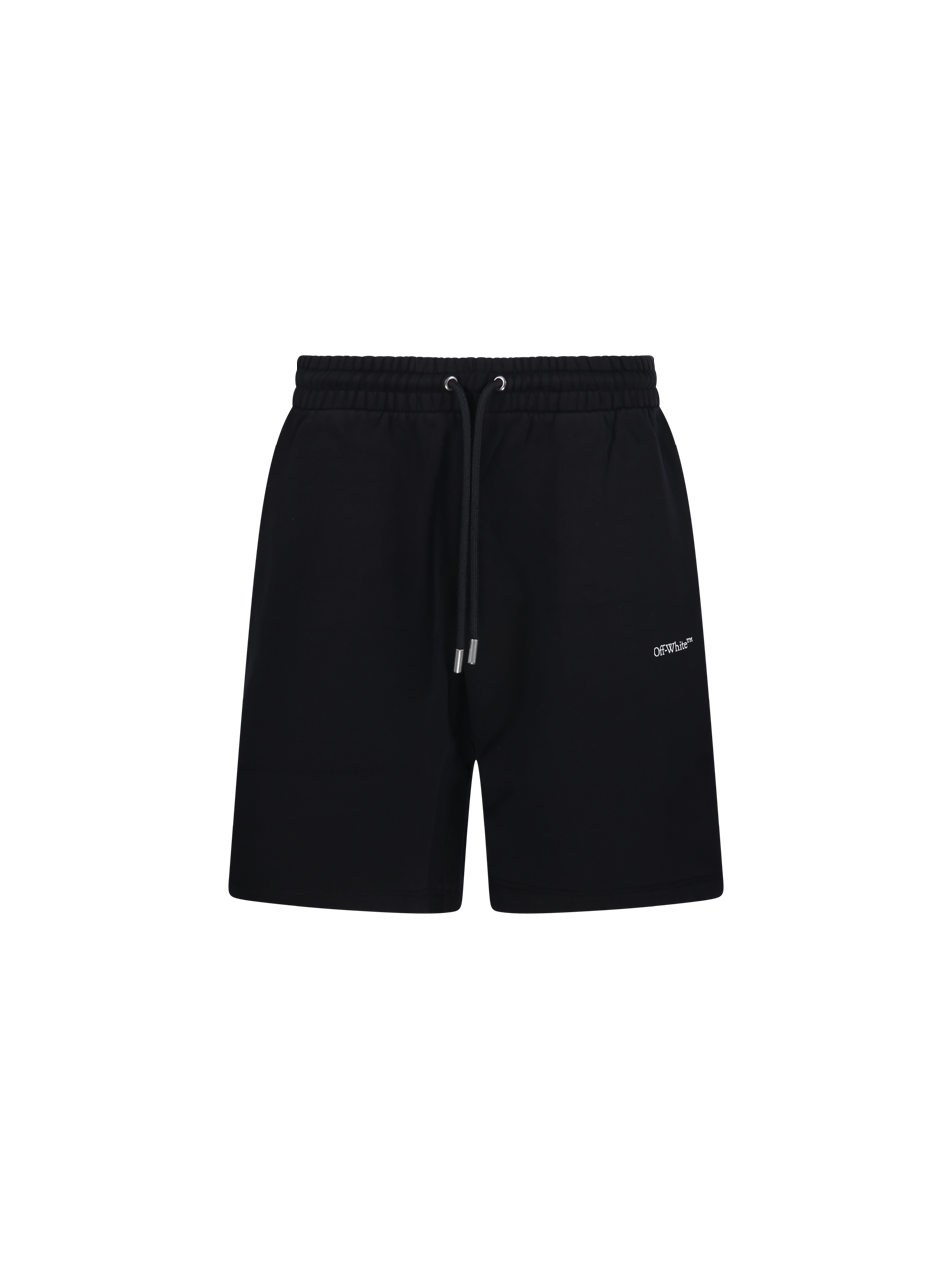 MEN OFF-WHITE BLACK COTTON SCRIBBLE DIAG SKATE SWEATSHORTS
