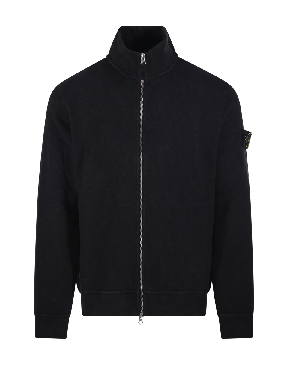 UOMO STONE ISLAND FELPA CON ZIP IN COTONE NERO