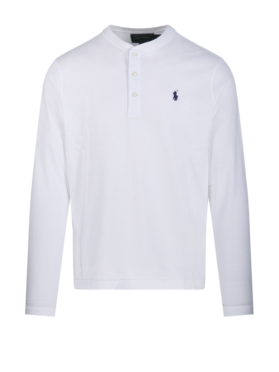 MEN RALPH LAUREN WHITE COTTON LONG SLEEVE T-SHIRT