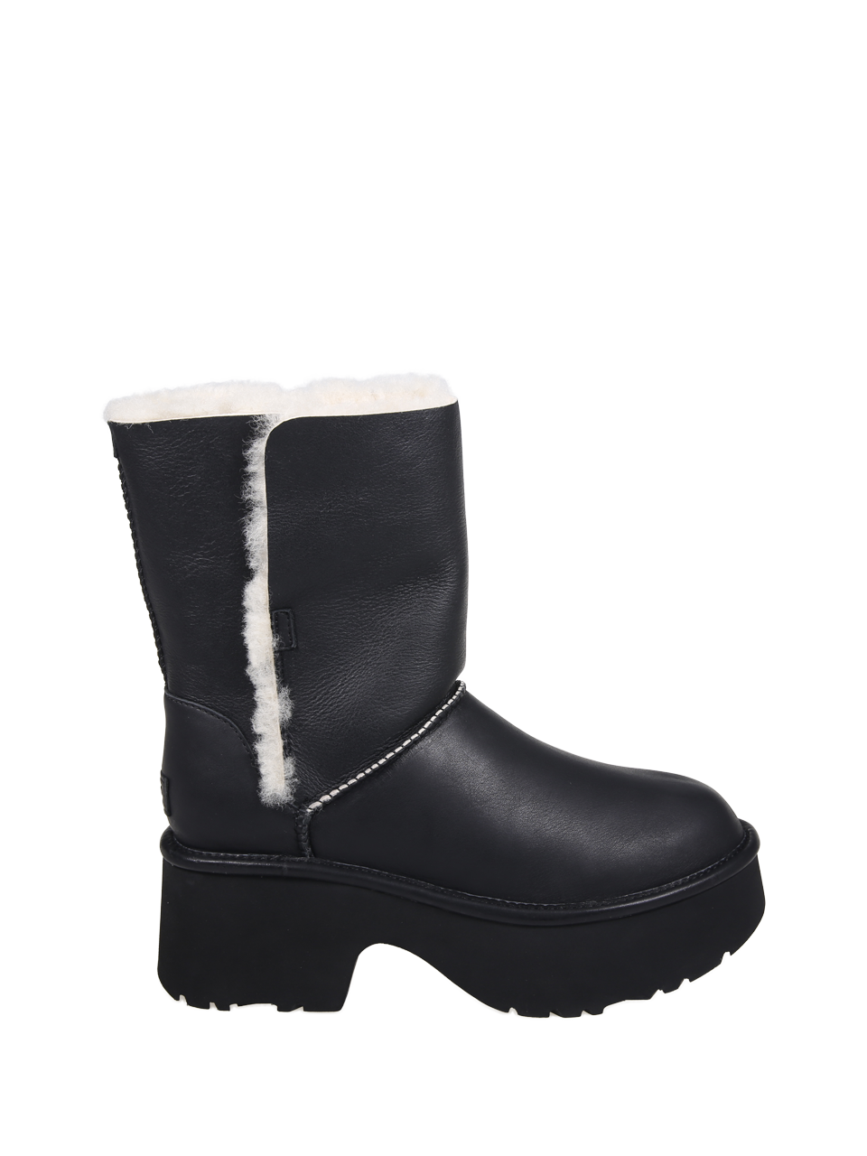 WOMAN UGG BLACK LEATHER W ESMEE LEATHER BOOT