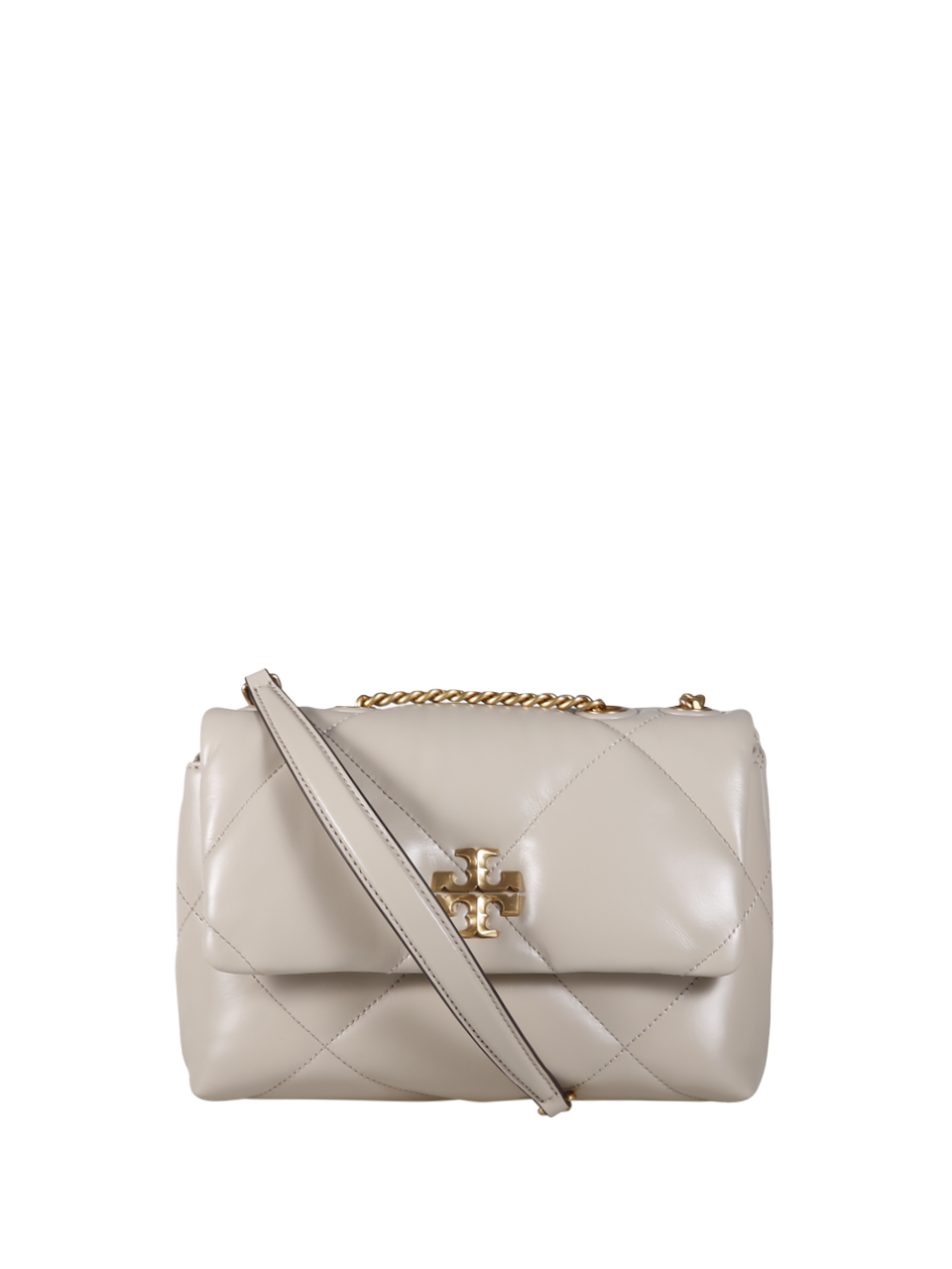 WOMAN TORY BURCH NUDE COW LEATHER KIRA DIAMOND  SMALL SHOULDER BAG