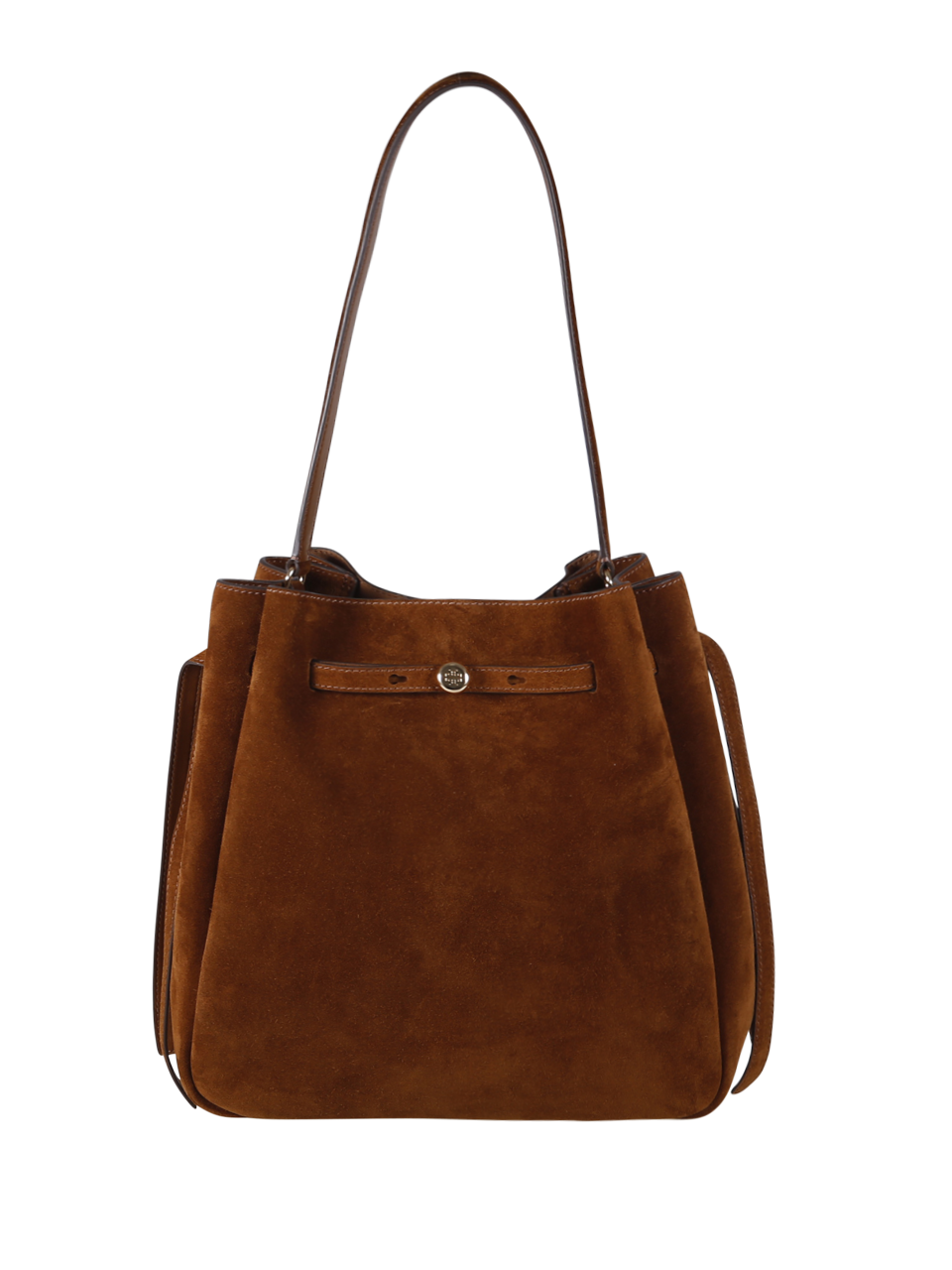 WOMAN TORY BURCH BROWN BOVINE SUEDE ROMY LARGE BUCKET BAG