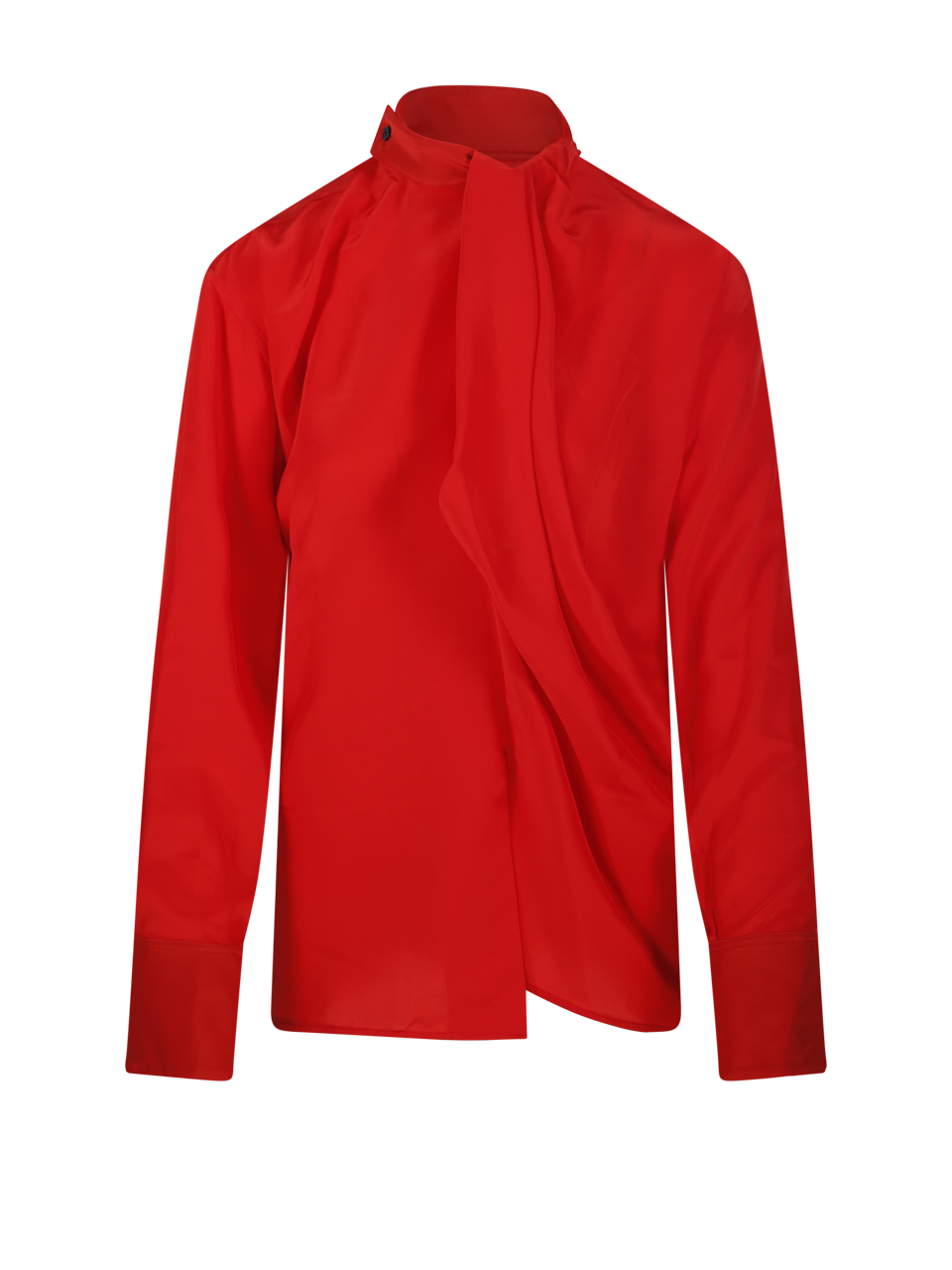 WOMAN VICTORIA BECKHAM RED SILK DRAPE DETAIL BLOUSE