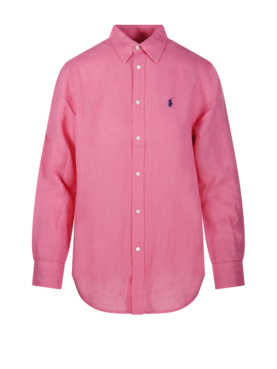 WOMAN RALPH LAUREN PINK LINEN L/S BUTTON FRONT SHIRT
