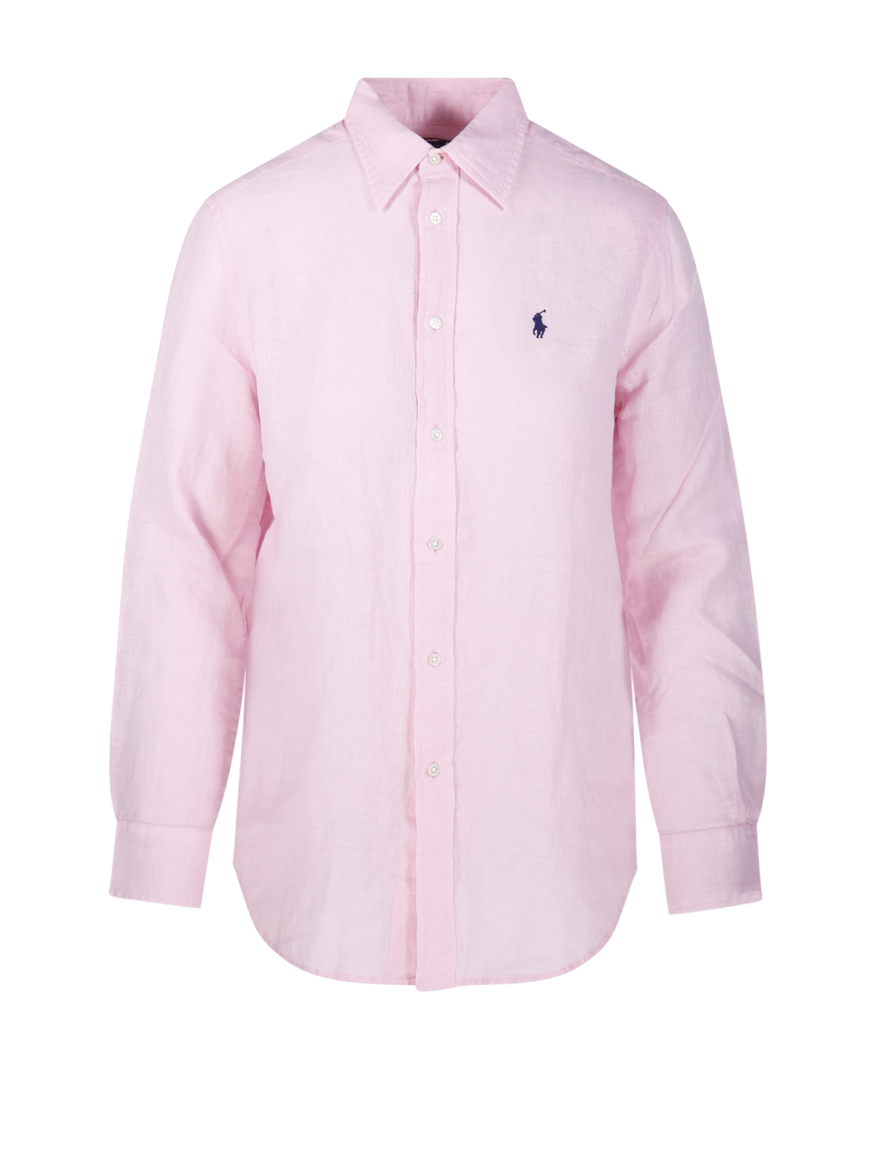 WOMAN RALPH LAUREN LIGHT PINK LINEN L/S BUTTON FRONT SHIRT