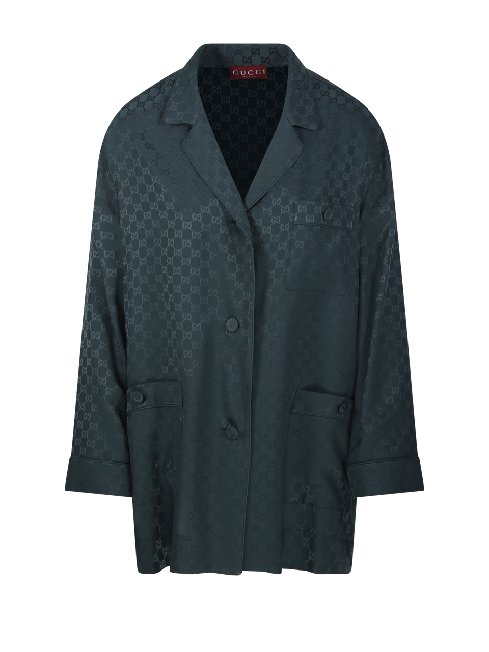 DONNA GUCCI CAMICIA DI SETA VERDE