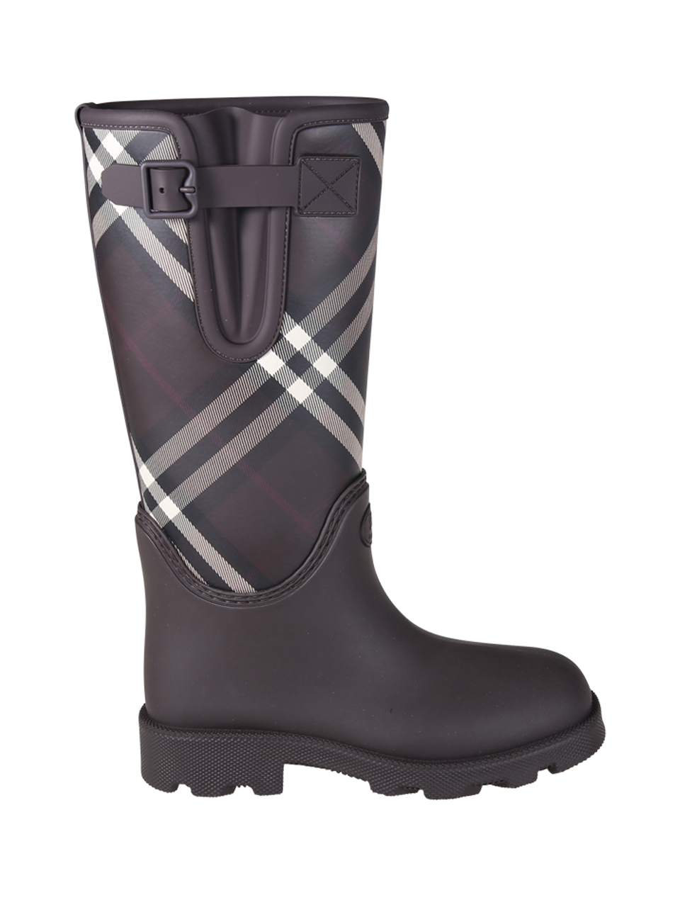 WOMAN BURBERRY BROWN SYNTHETIC RUBBER LF MARSH STAMP HIGH BOOT