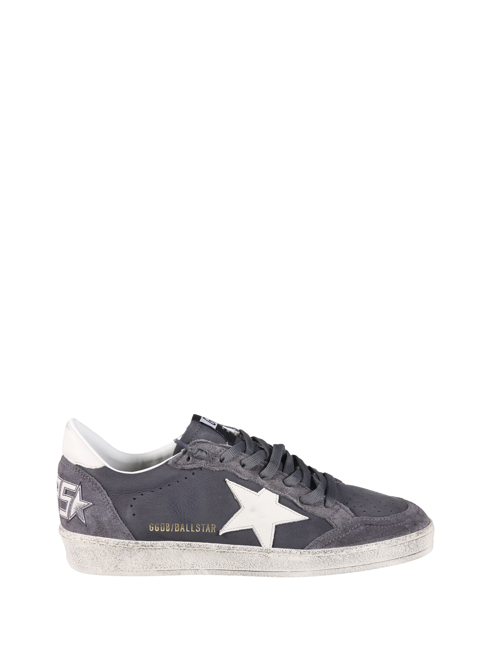 WOMAN GOLDEN GOOSE GREY LEATHER BALLSTAR SNEAKER 