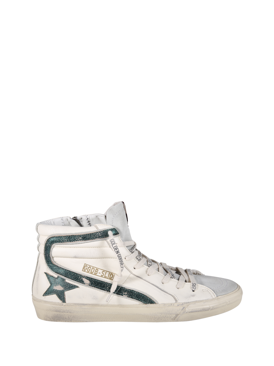 MEN GOLDEN GOOSE WHITE LEATHER SLIDE SNEAKER 