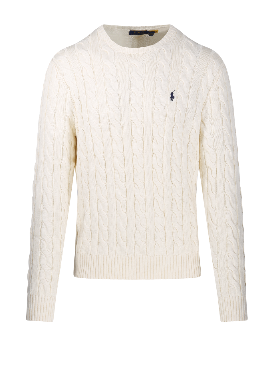 MEN RALPH LAUREN WHITE COTTON ROUND NECK SWEATER
