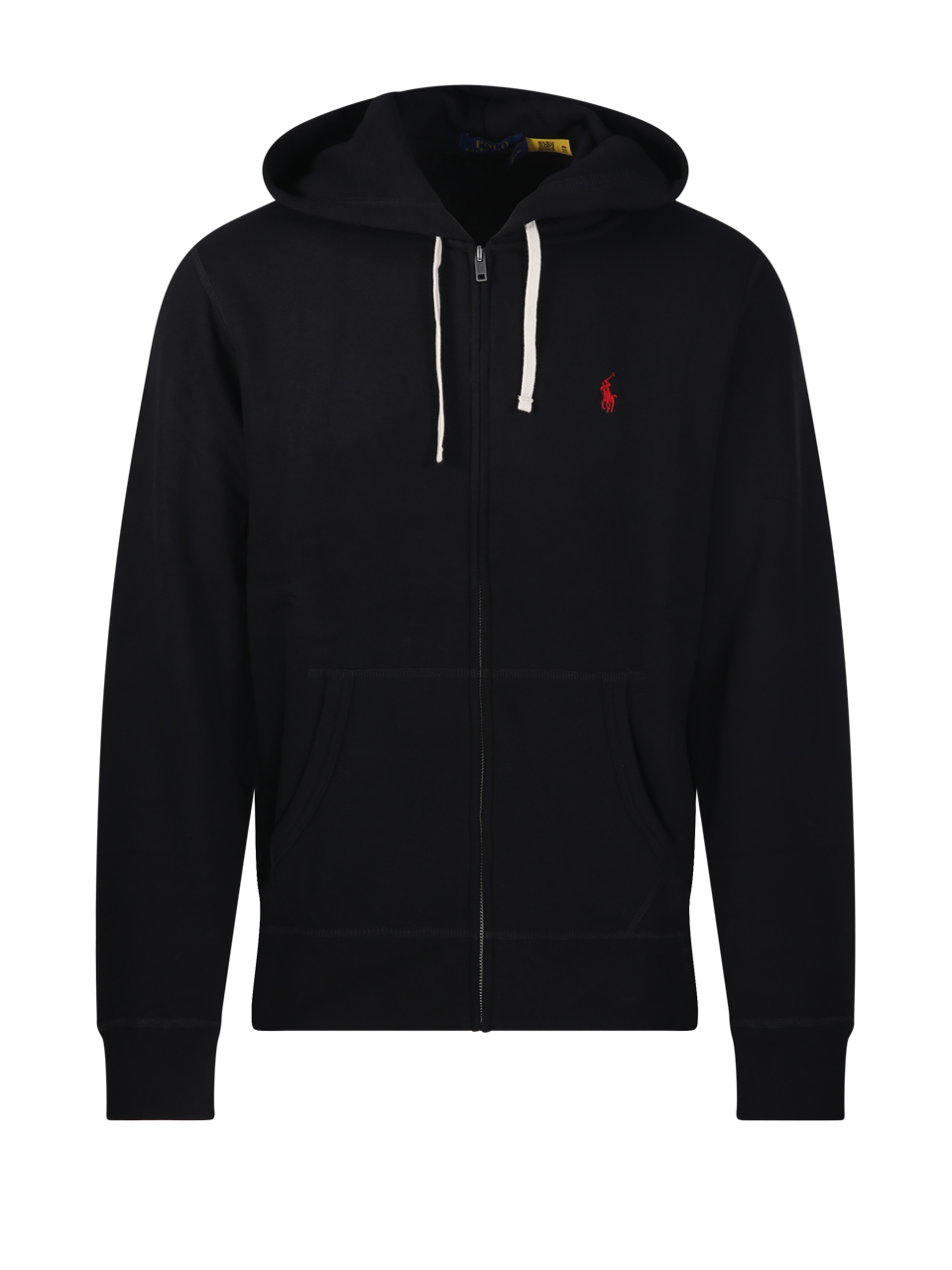 MEN RALPH LAUREN BLACK COTTON HOODY SWEATSHIRT