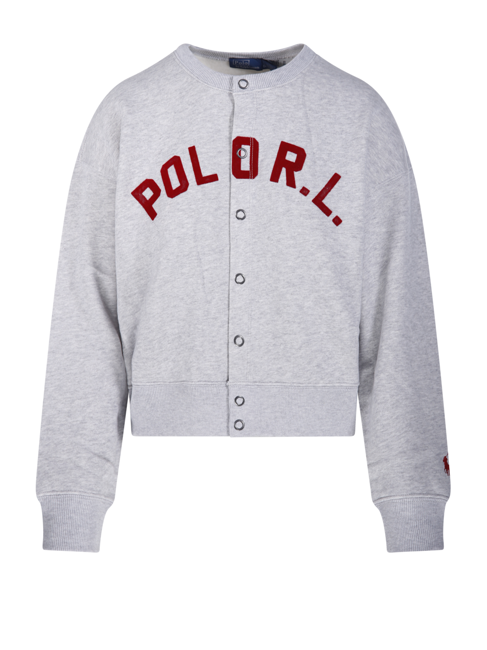 WOMAN RALPH LAUREN GREY COTTON ROUND NECK SWEATSHIRT