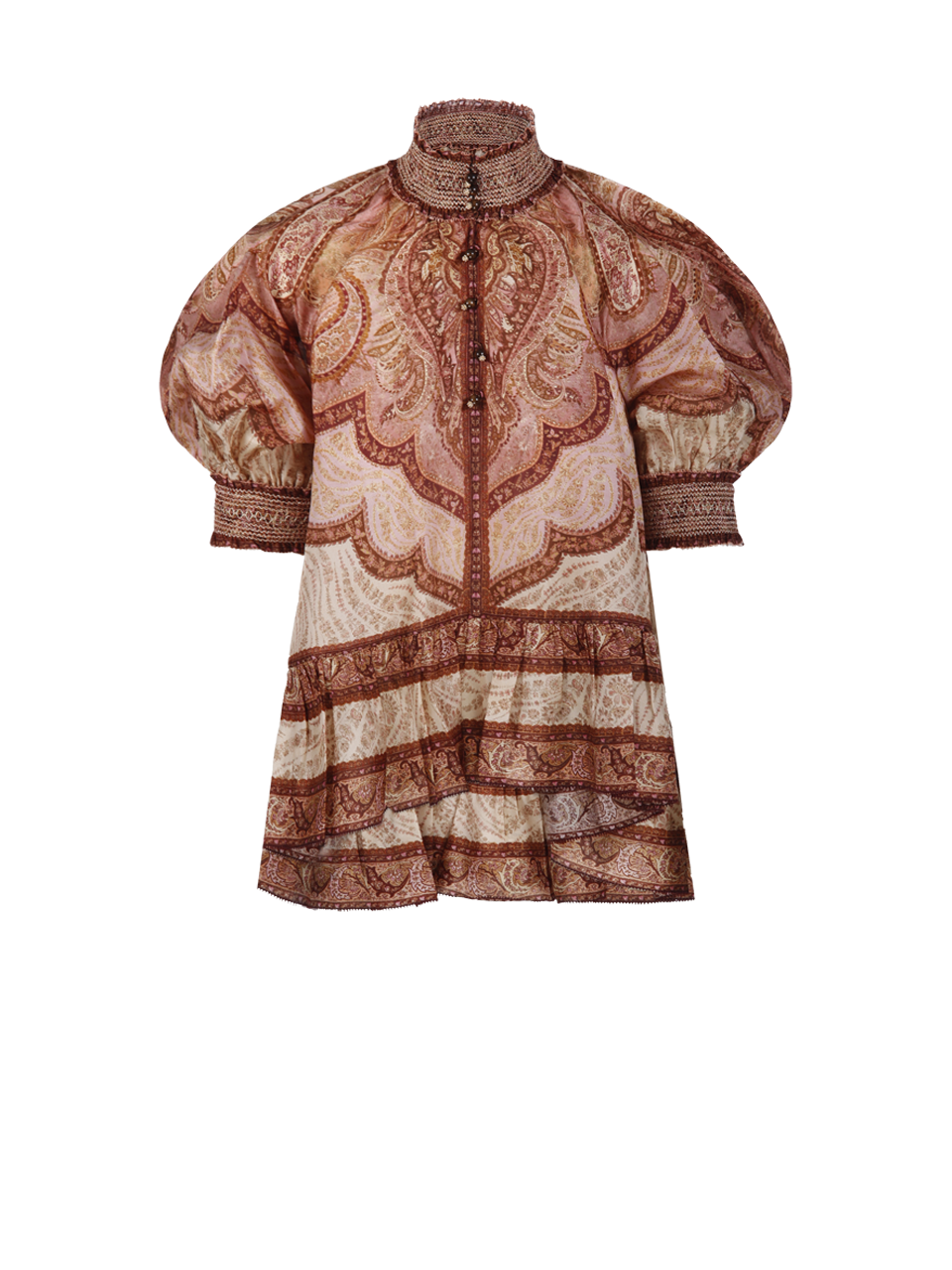 WOMAN ZIMMERMANN RED SILK WANDERLUST FRILL BLOUSE