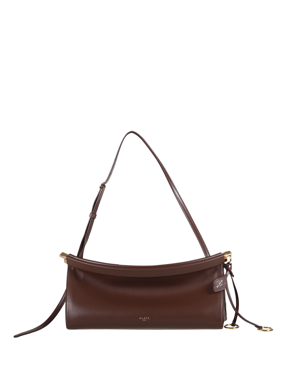 WOMAN ALAIA BROWN CALF LEATHER EAST WEST M BAG