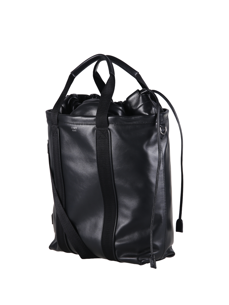 MEN FENDI BLACK CALF LEATHER BAGUETTE SHOPPING