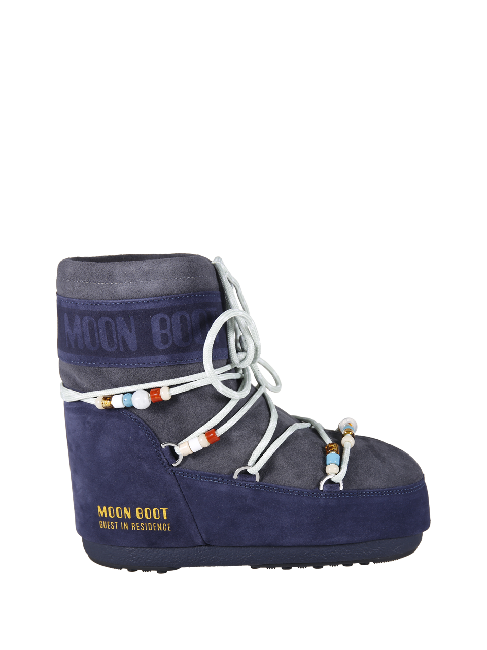 WOMAN MOON BOOT X GUEST IN RESIDENCE BEIGE LEATHER ICON BEADS LOW BOOT