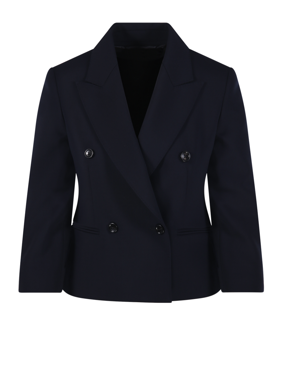 WOMAN MAXMARA BLUE VIRGIN WOOL DORICO SHORT BLAZER 