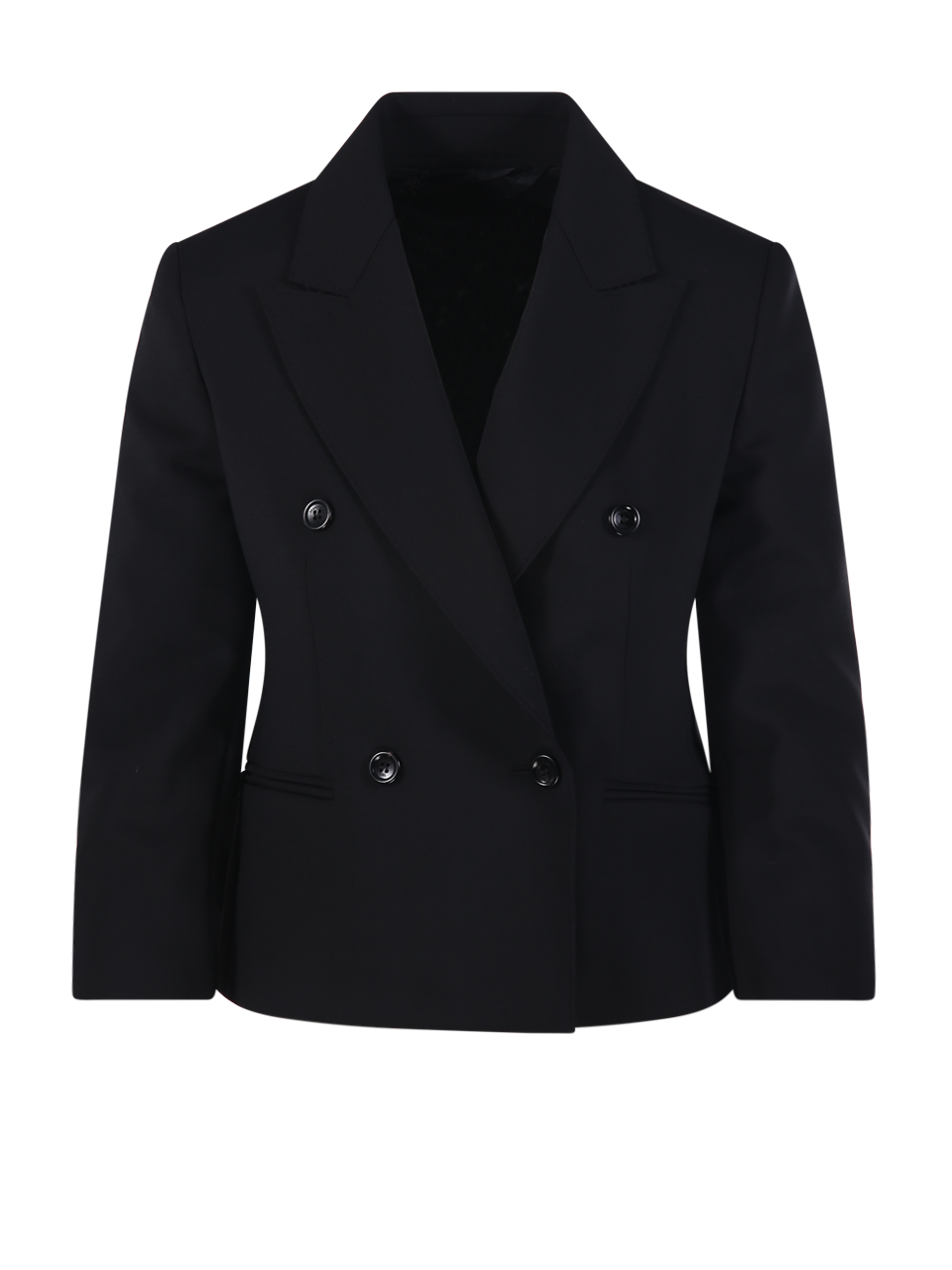 WOMAN MAXMARA BLACK VIRGIN WOOL DORICO SHORT BLAZER 