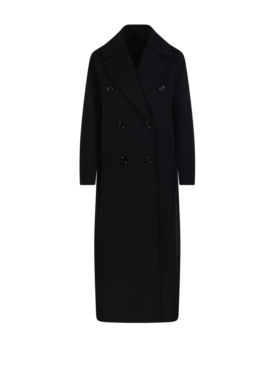 WOMAN MAXMARA S BLACK VIRGIN WOOL ARONA COAT