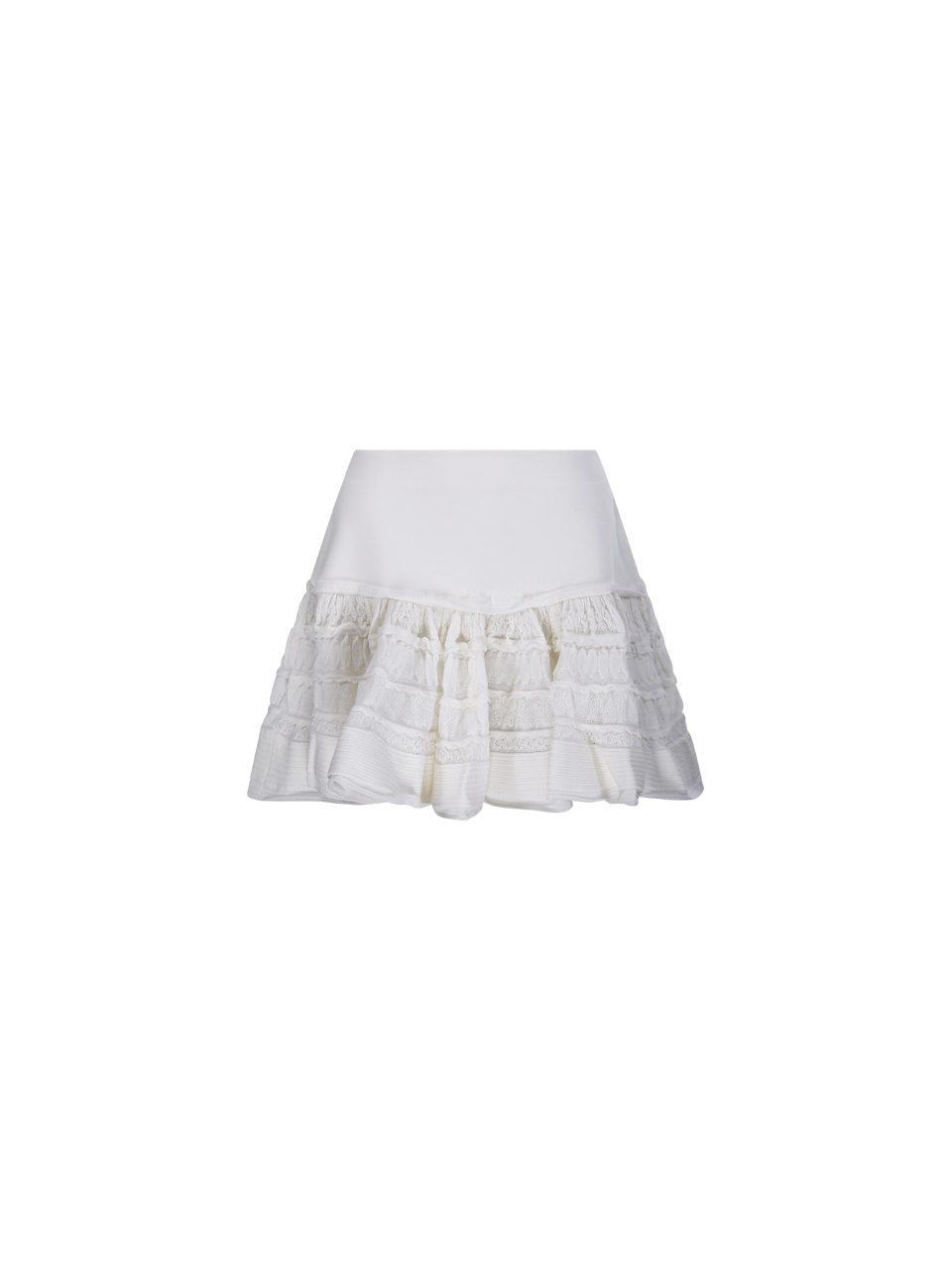 WOMAN ALAIA WHITE WOOL RUFFLE SKIRT