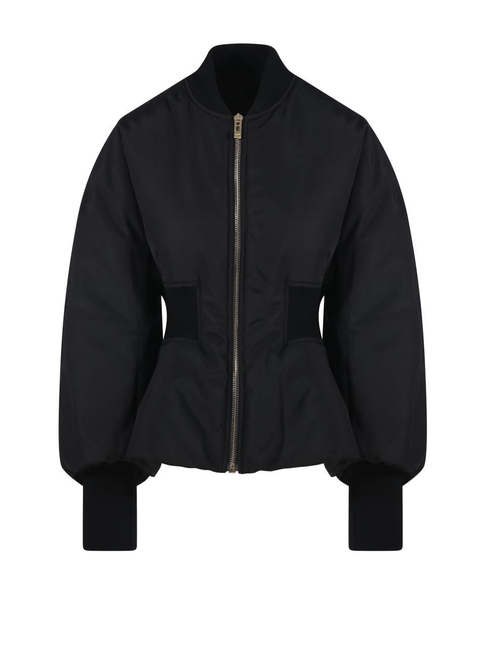 WOMAN ALAIA BLACK POLYAMIDE PEPLUM BOMBER