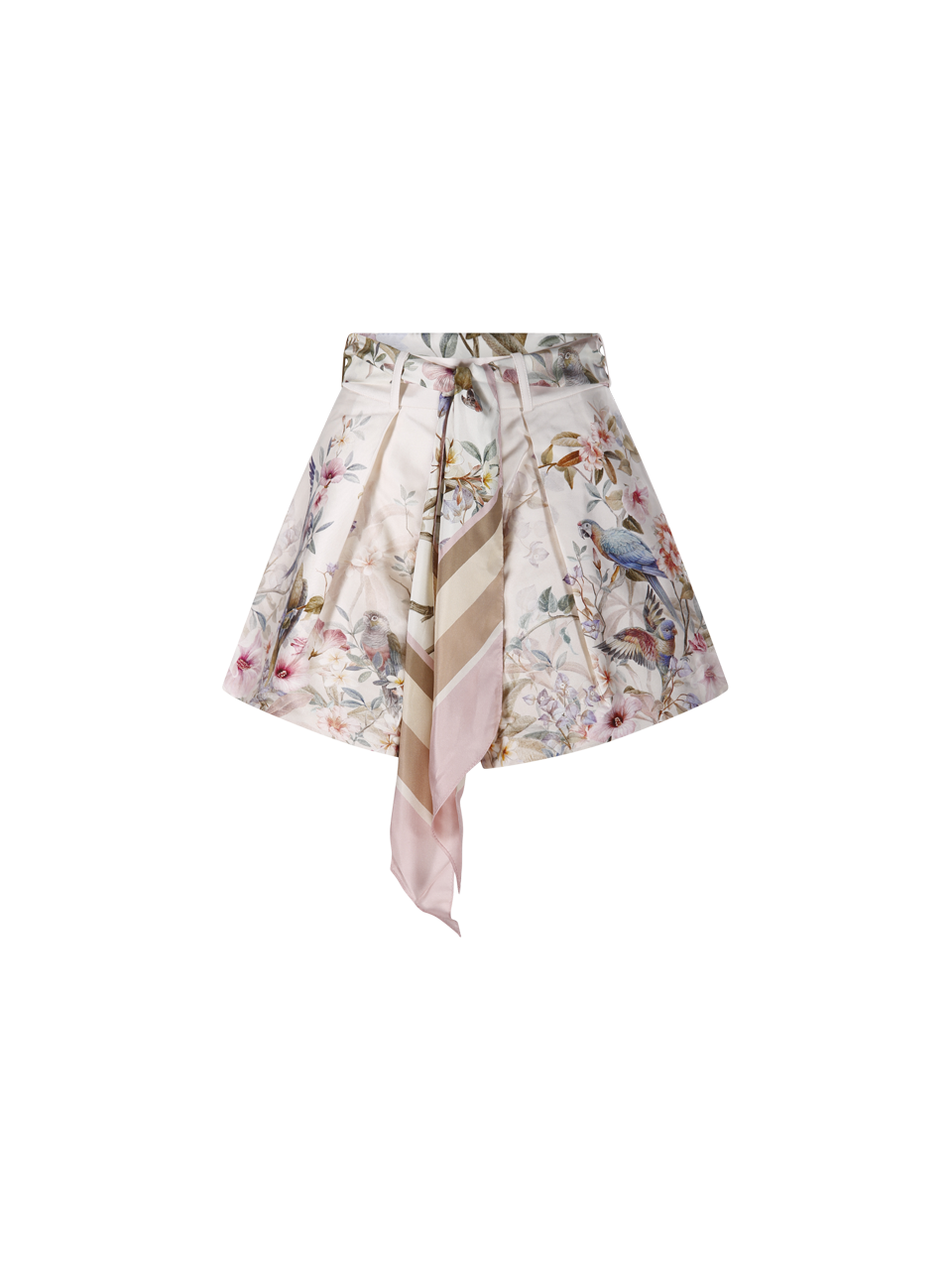 WOMAN ZIMMERMANN PINK SILK REBELLION TUCK SHORTS