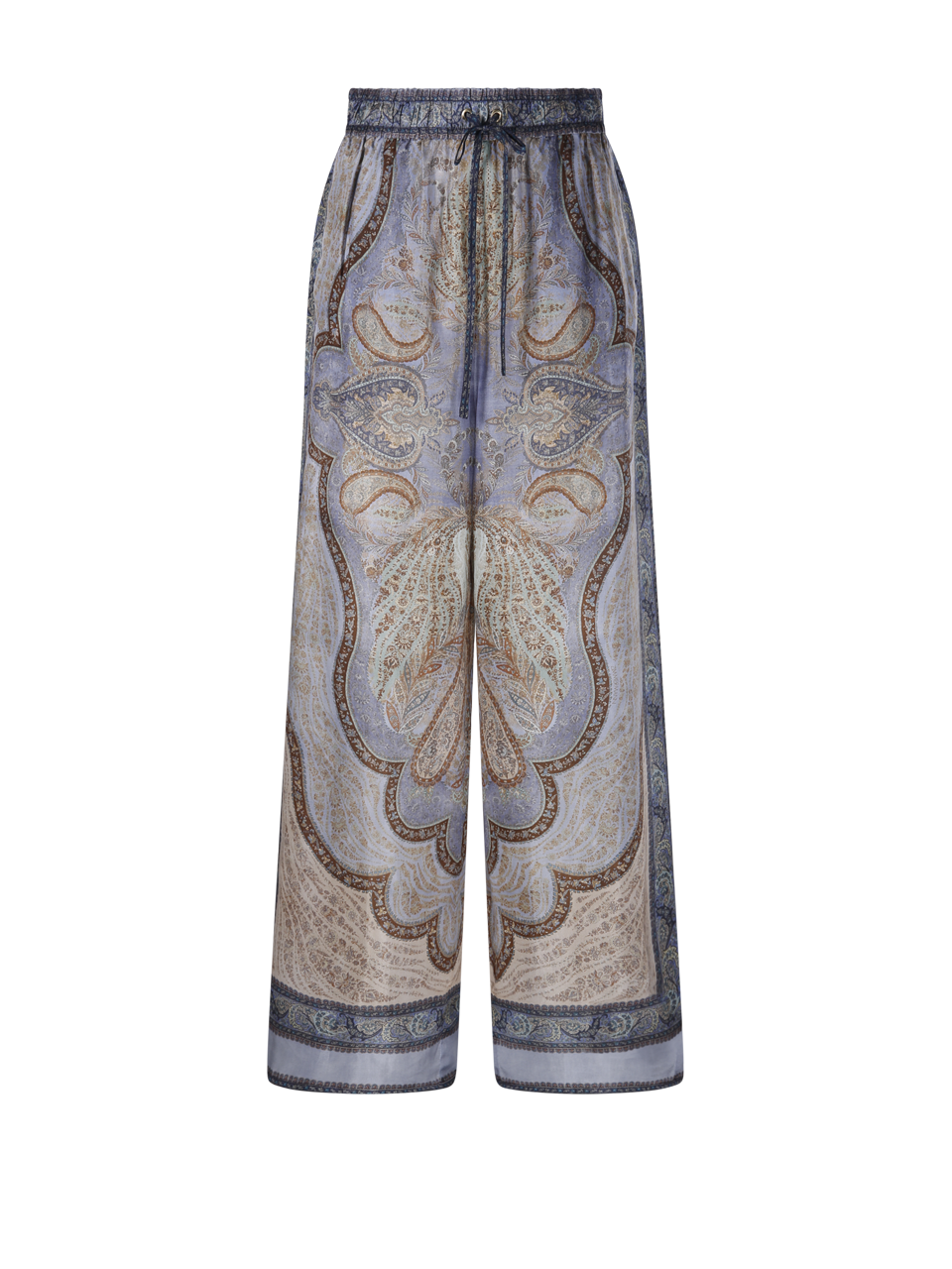 WOMAN ZIMMERMANN BLUE SILK WANDERLUST RELAXED PANT