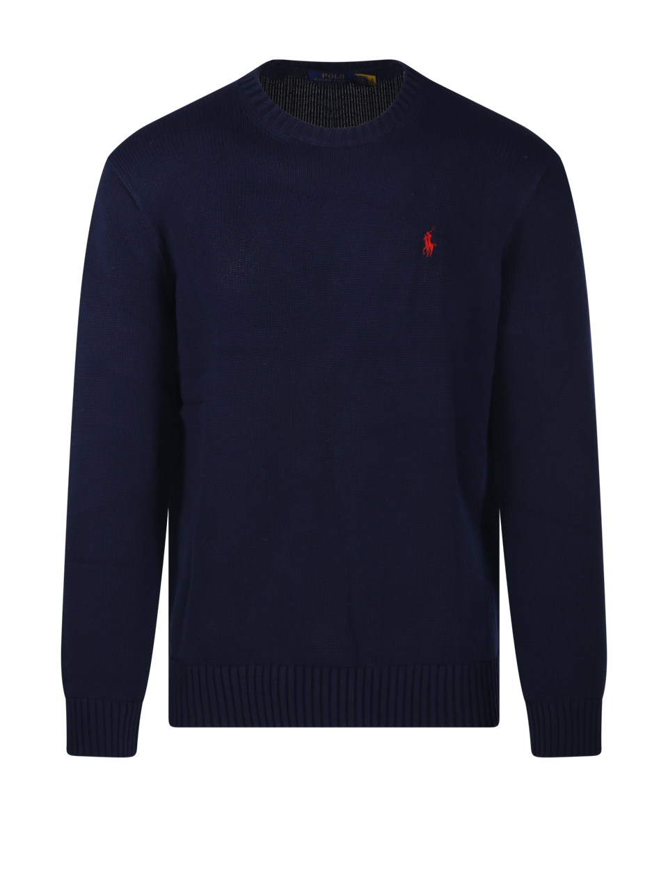 MEN RALPH LAUREN BLUE COTTON ROUND NECK SWEATER