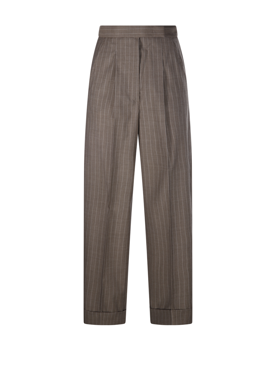 WOMAN MAXMARA BROWN VIRGIN WOOL MANETTA PANTS