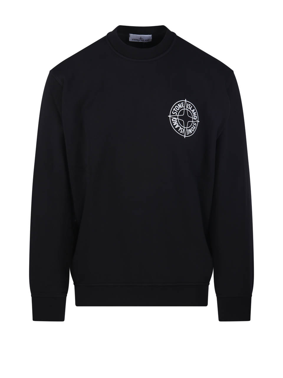 UOMO STONE ISLAND FELPA GIROCOLLO IN COTONE NERO